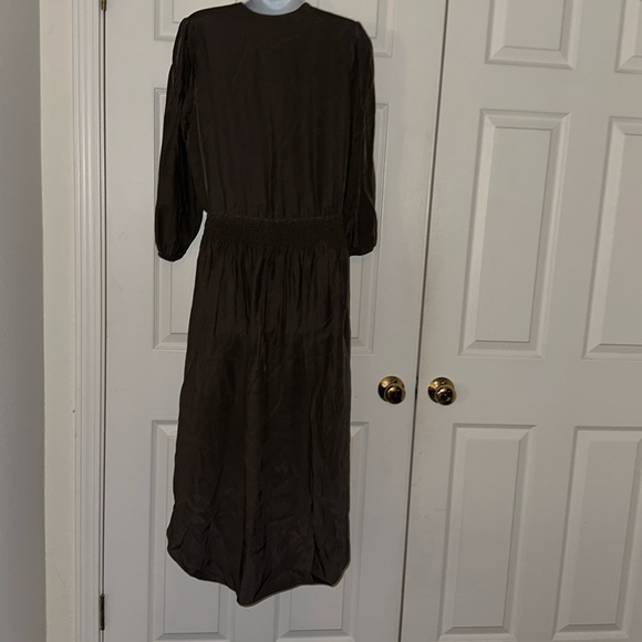 James Perse Silk Mid-Length Brown Dress Size 2 6 US๐ - Picture 5 of 8